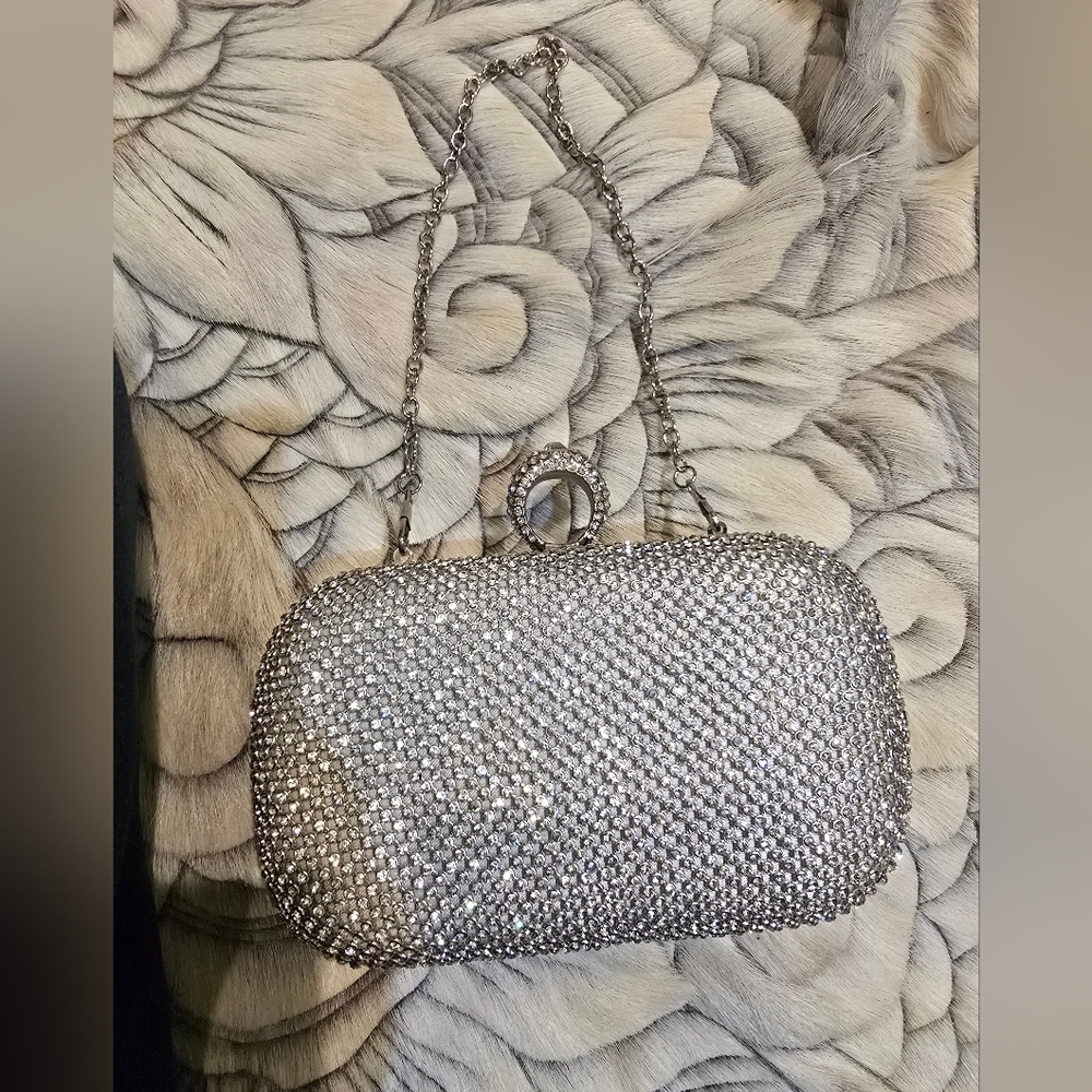 Sparkling Silver Crystal Clutch - Picture 1 of 6